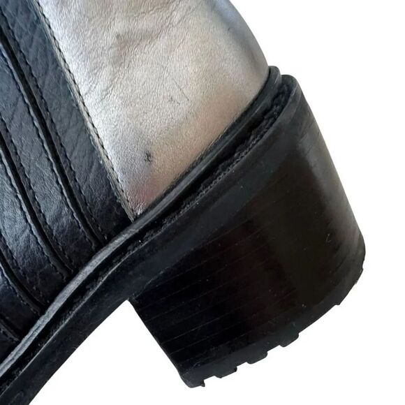 Mamut Black Silver Accents Ankle Women’s Leather Bootie SZ 6.5 - Picture 13 of 14